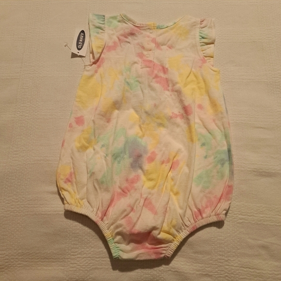 Old Navy girls pastel tye dyed romper 12-18 months - Picture 3 of 4